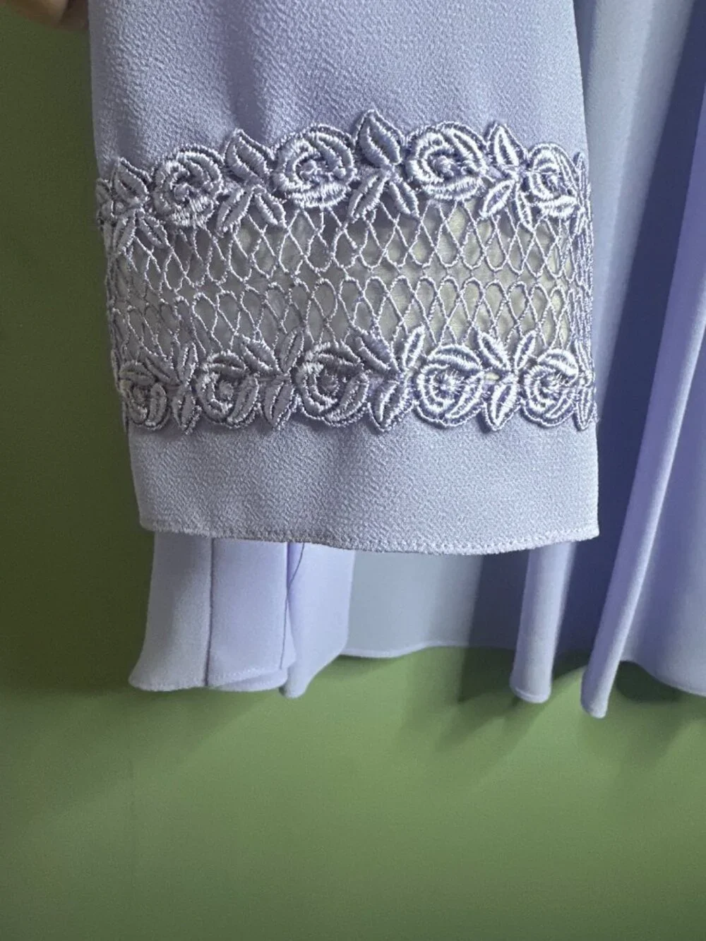 Vintage Ursula of Switzerland 12 Lavender Jacket Floral Lace Cuffs wedding guest